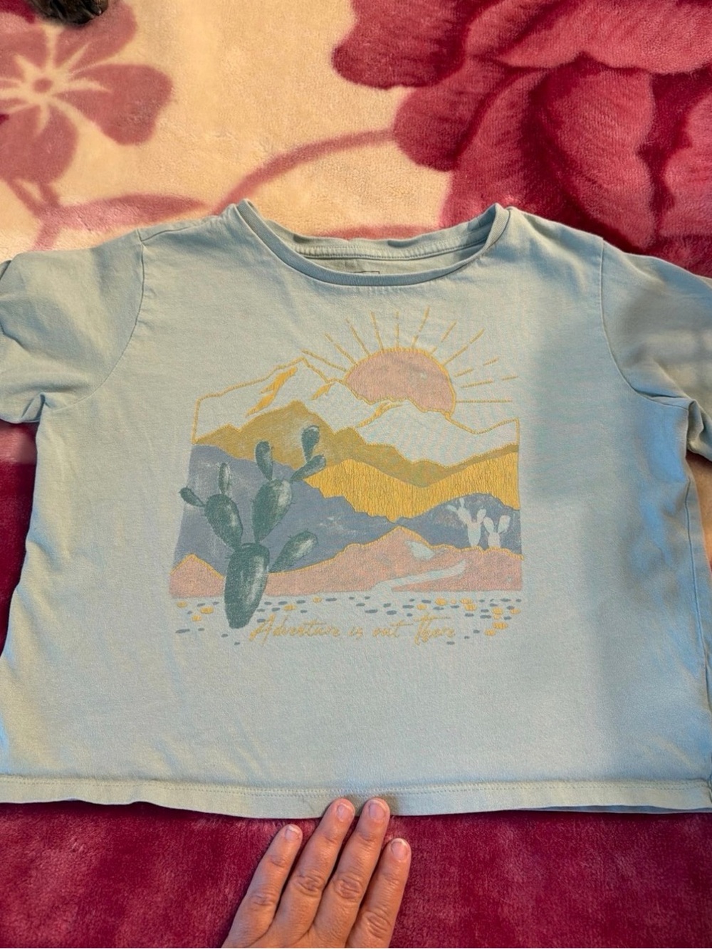 Girls' Pastel Blue Desert Graphic Short Sleeve Tee